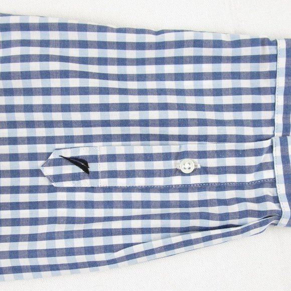 Nautica Men's Blue Check Buttondown Dress Shirt, L, Excellent Condition! - Picture 3 of 4